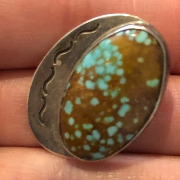 Gorgeous vintage sterling and turquoise earrings - Picture 2 of 5